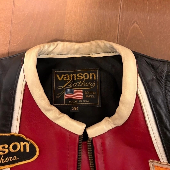 Vanson Leather Racing Jacket - Multicolor - Picture 6 of 10